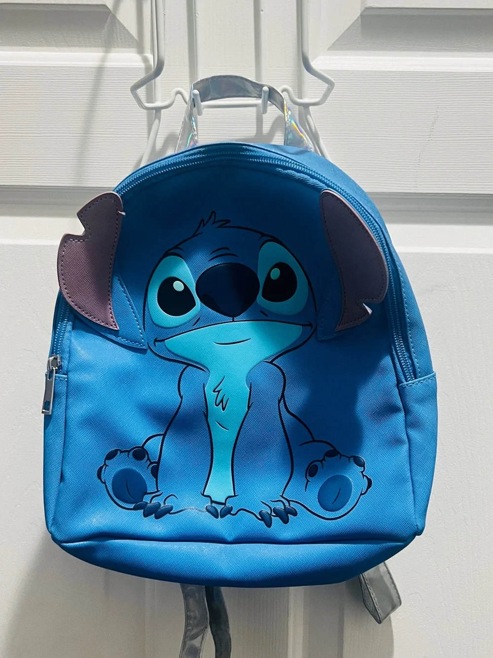 Disney Blue Stitch Kids Backpack with Purple Ear Accents
